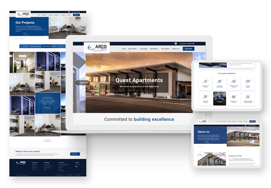 Www.mahondbelda created the website for construction company ARCO to present their services
